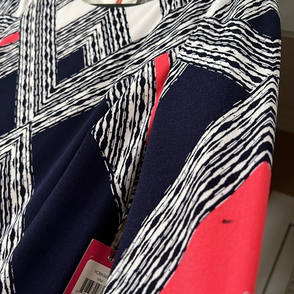 #22 VINCE CAMUTO • 1/2 SLEEVE SHIFT DRESS • NAVY/CORAL/WHITE • NWT - Picture 7 of 7